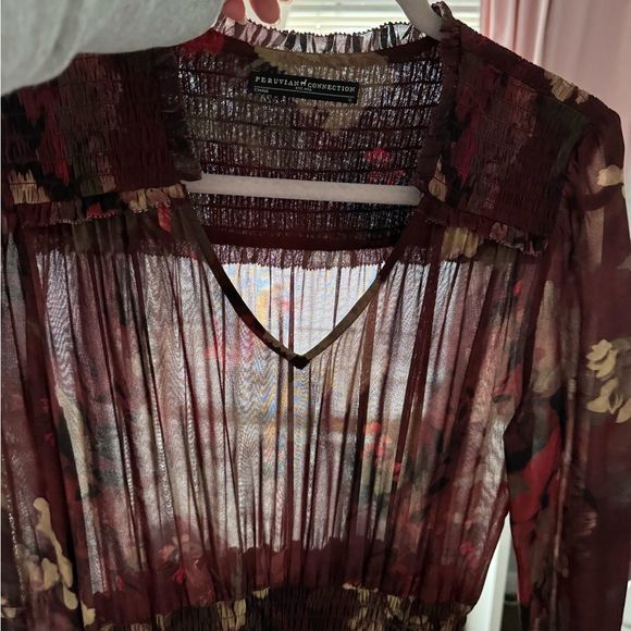 NWOT Peruvian Connection Maxi women’s multicolor dress Small long sleeve - Picture 7 of 16